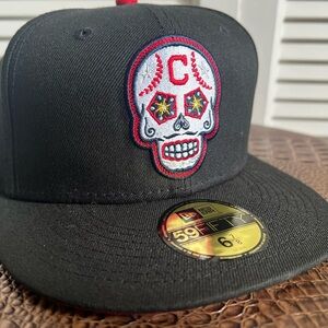 New Era Black Skull Embroidered Cap